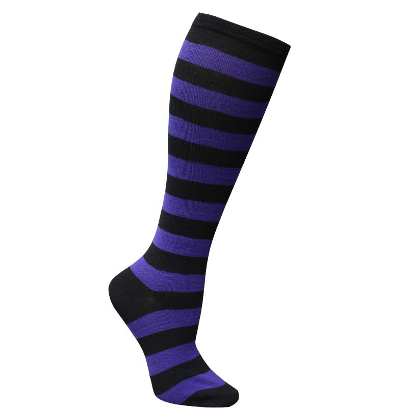 Knee Socks Ms Cylindrical Piles Cosplay Wide Stripe Fashion Style Socks Large Size